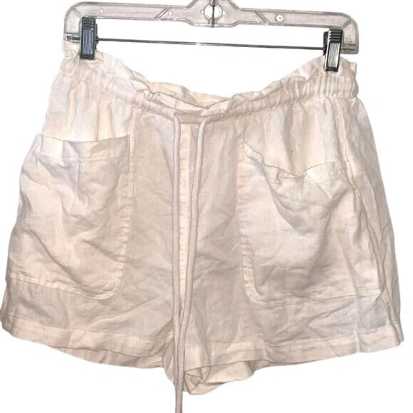 Universal Thread Womens White Linen Blend Casual Shorts W/ Pockets - Picture 1 of 6